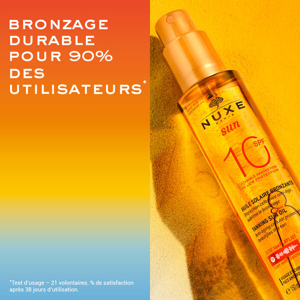 Huile solaire bronzante faible protection SPF10 Nuxe